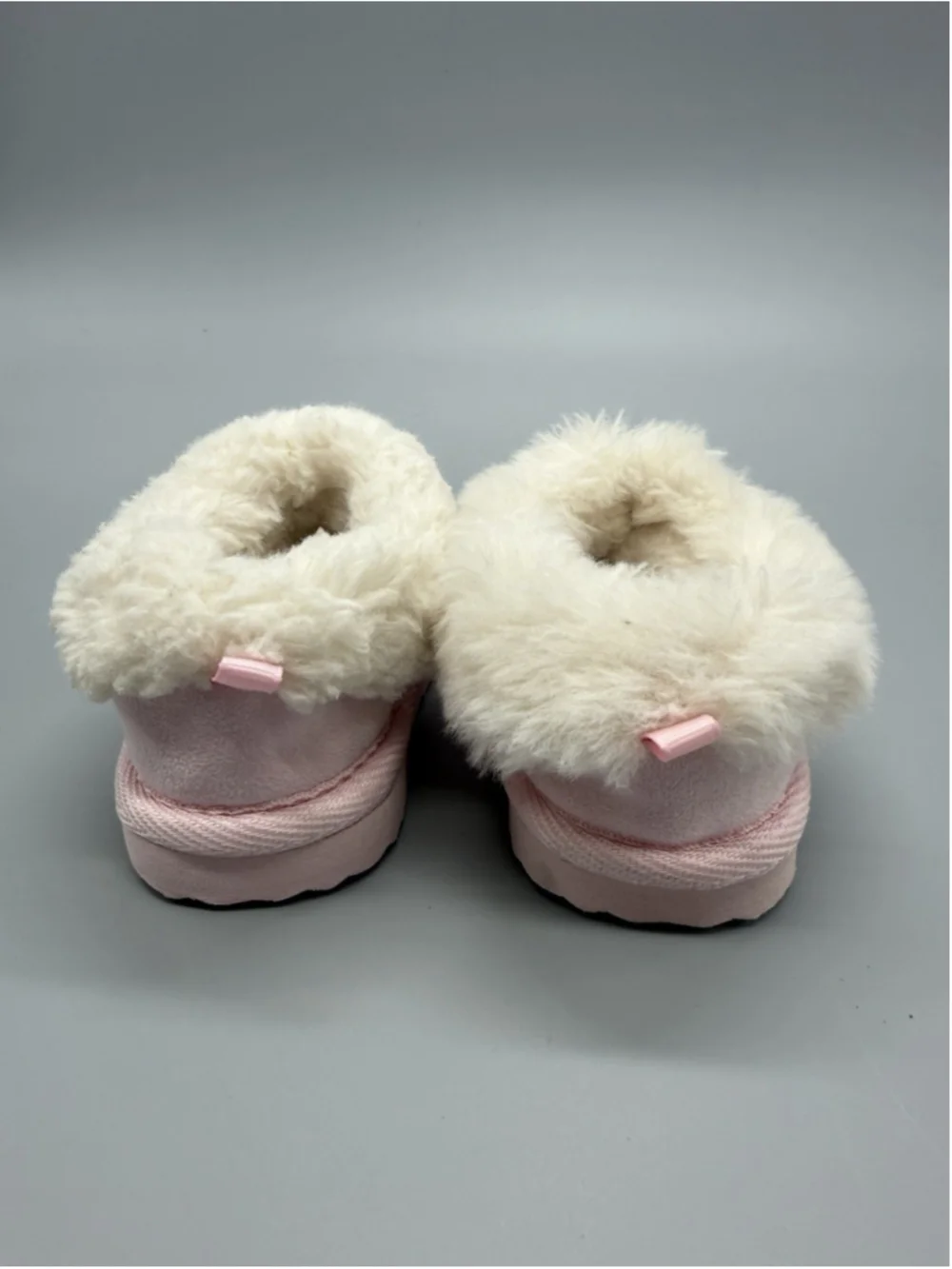 Wonder Nation Pink Faux Suede Bootie Boots Faux Fur Lined Slip-On Girls 3